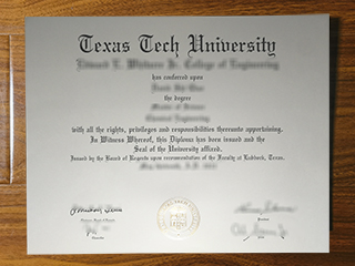 Texas Tech University diploma
