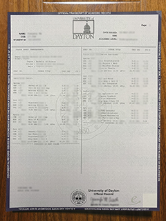University of Dayton transcript