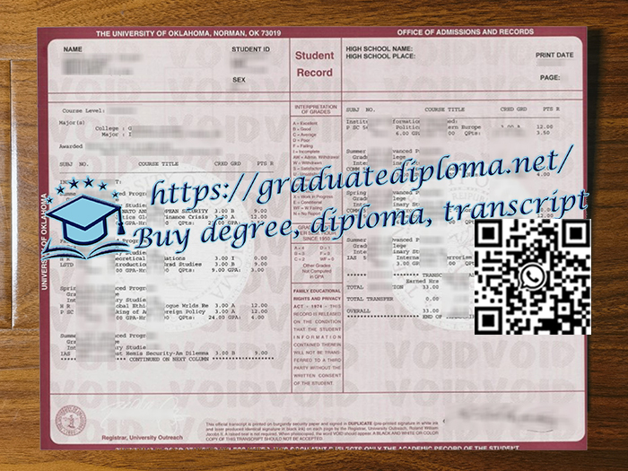 University-of-Oklahoma-transcript