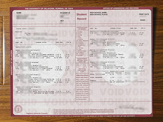 University of Oklahoma transcript