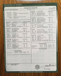 University of Oregon transcript
