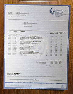 University of Phoenix transcript