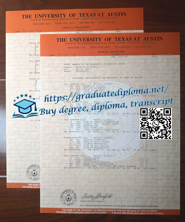 University of Texas at Austin transcript