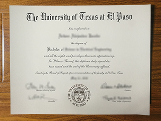 University of Texas at El Paso diploma