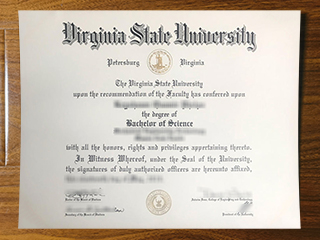 Virginia State University diploma