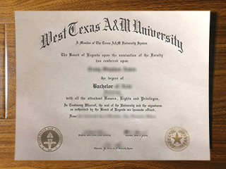 West Texas A&M University diploma
