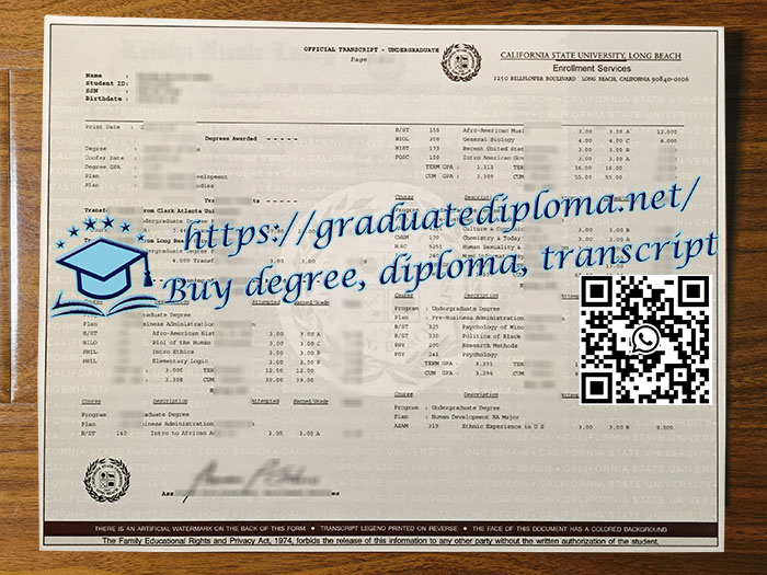 Cal State Long Beach transcript