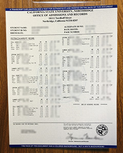 Cal State Northridge transcript