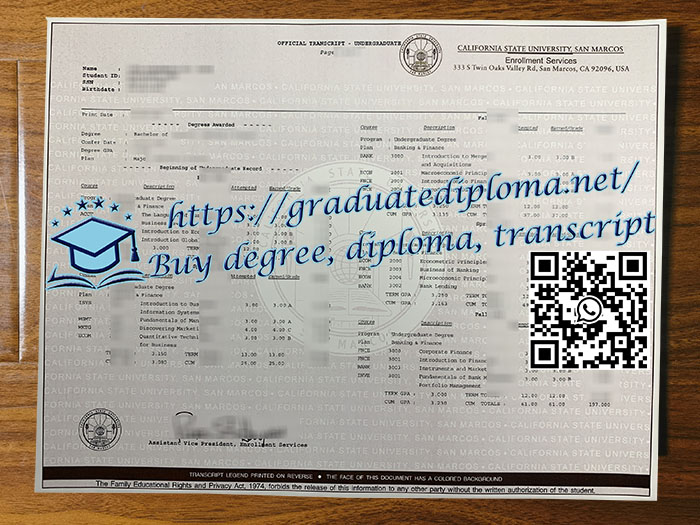 Cal State San Marcos transcript