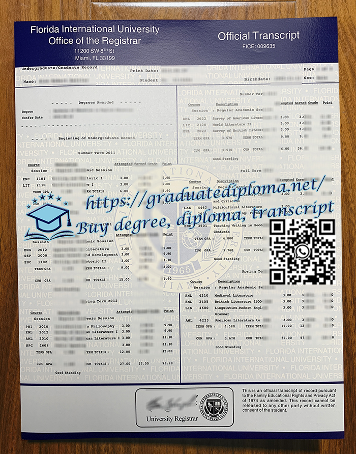 Florida-International-University-transcript