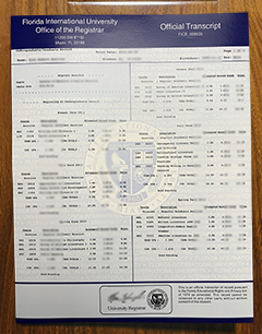 Florida International University transcript