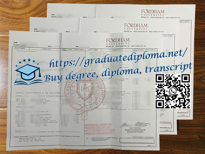 Fordham University transcript