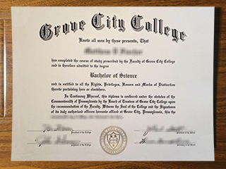 Grove City College diploma