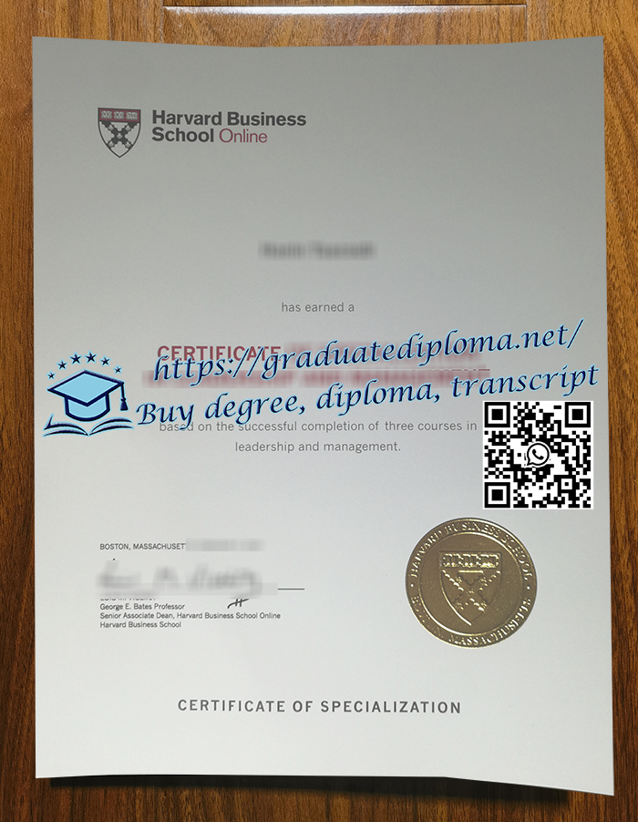 Harvard Business School certificate