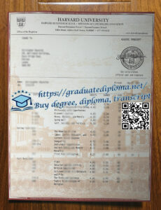 Harvard University transcript