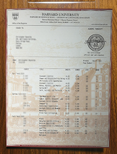 Harvard University official transcript