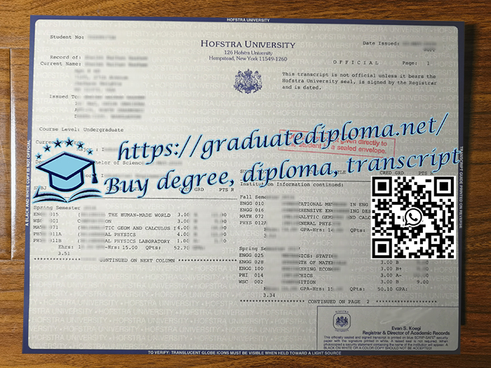 Hofstra University transcript