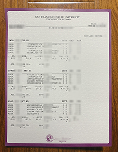 San Francisco State University transcript