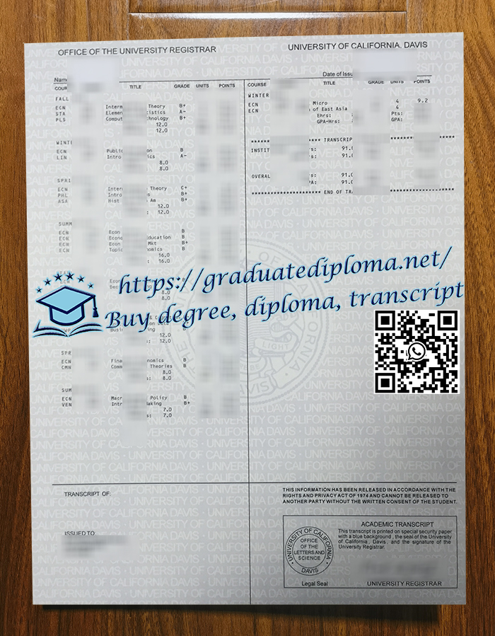 University of California Davis transcript