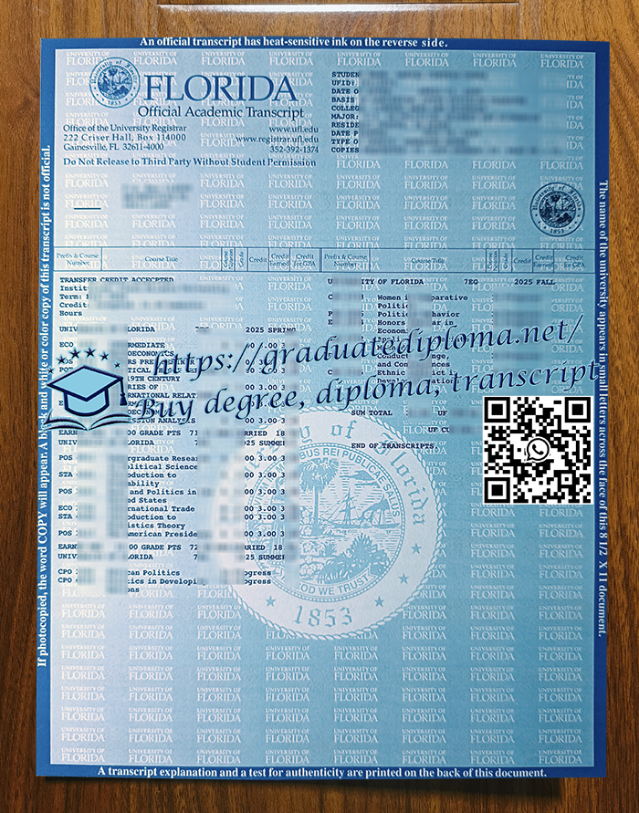 University of Florida transcript