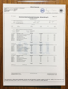 American InterContinental University transcript