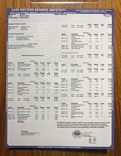 Case Western Reserve University transcript