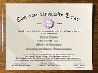 Concordia University Texas diploma