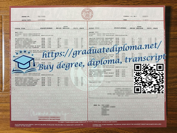 Cornell University transcript