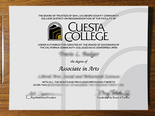 Cuesta College diploma