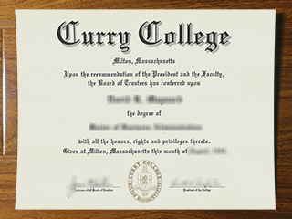Curry College diploma