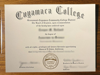 Cuyamaca College diploma