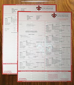 UL Lafayette transcript