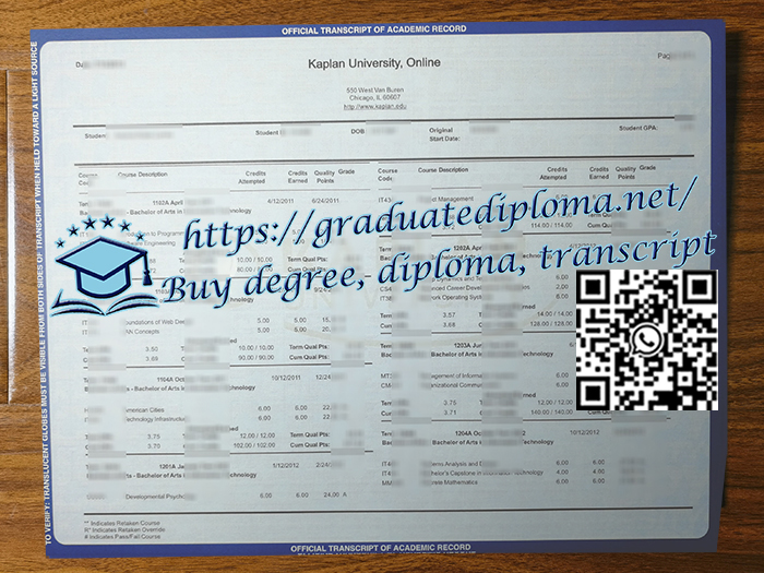 Kaplan-University-transcript