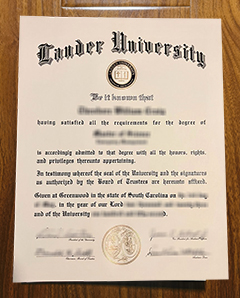 Lander University diploma