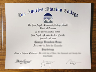 Los Angeles Mission College diploma