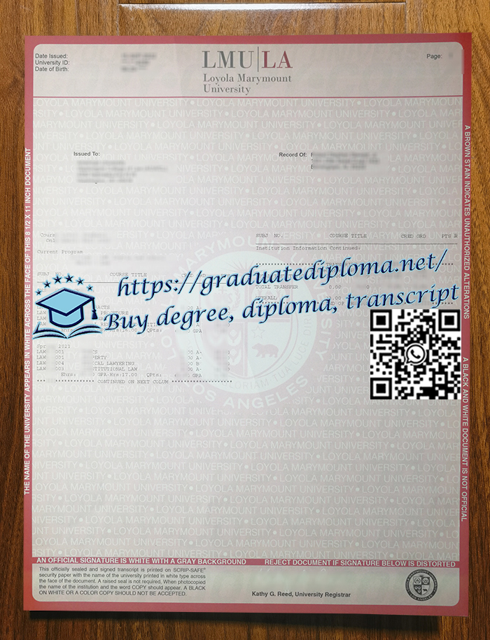 Loyola-Marymount-University-transcript
