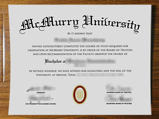 McMurry University diploma