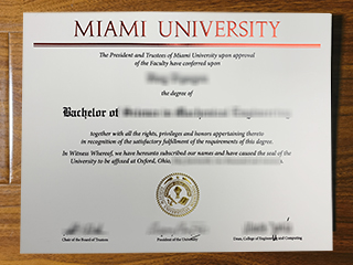 Miami University diploma