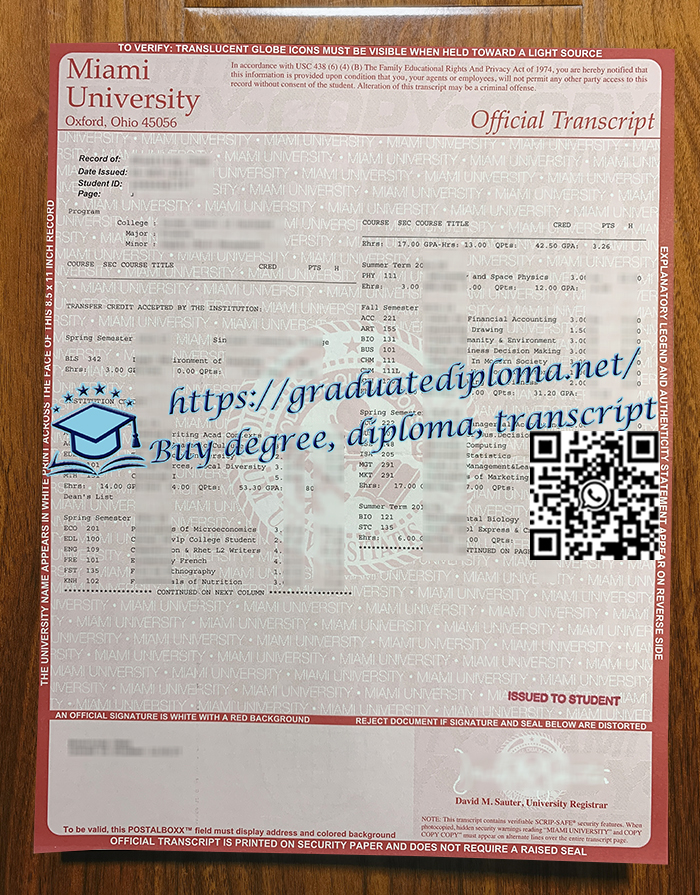 Miami-University-transcript