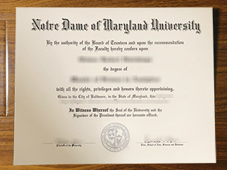 Notre Dame of Maryland University diploma