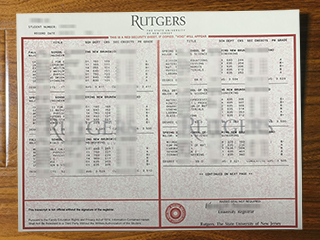 Rutgers University transcript