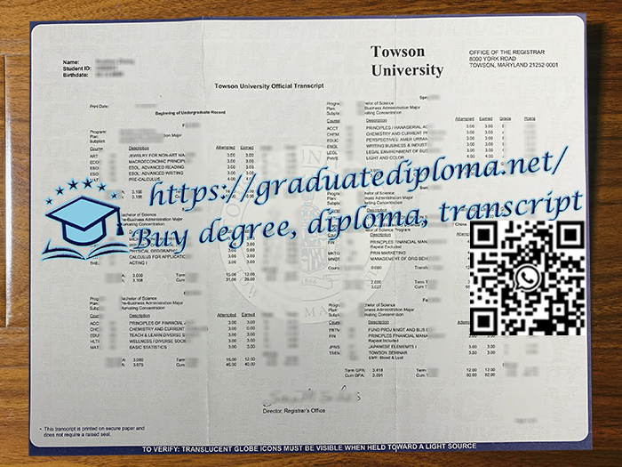 Towson-University-transcript