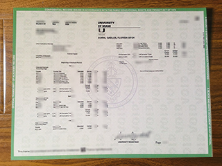 University of Miami transcript