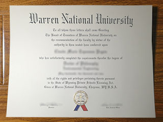 Warren National University diploma