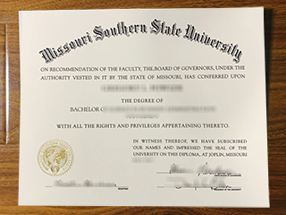 Missouri Southern State University diploma