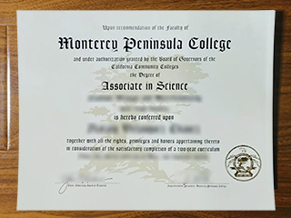 Monterey Peninsula College diploma
