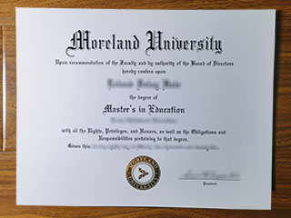 Moreland University diploma