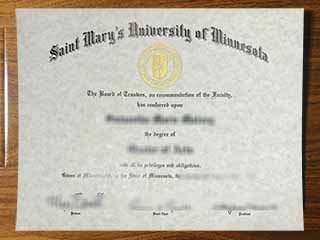 Saint Mary's University of Minnesota diploma