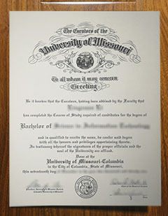 University of Missouri-Columbia diploma