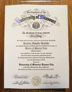 University of Missouri–Kansas City diploma
